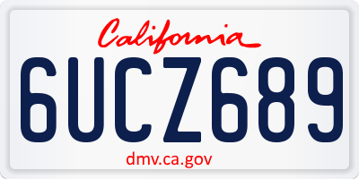 CA license plate 6UCZ689