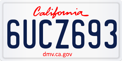 CA license plate 6UCZ693