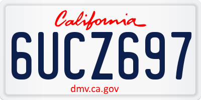 CA license plate 6UCZ697