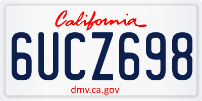 CA license plate 6UCZ698
