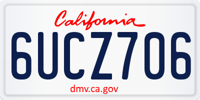 CA license plate 6UCZ706