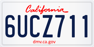 CA license plate 6UCZ711