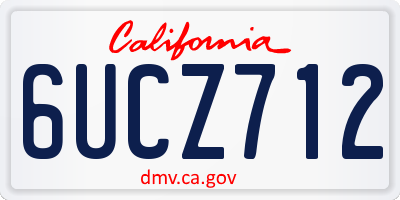 CA license plate 6UCZ712