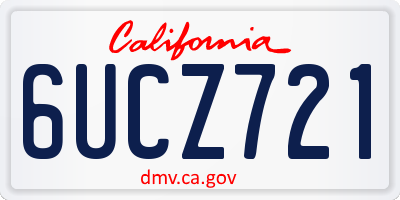 CA license plate 6UCZ721