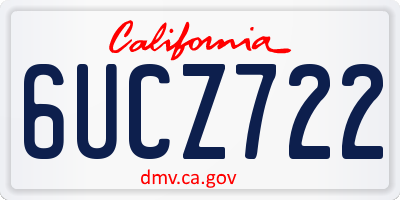 CA license plate 6UCZ722
