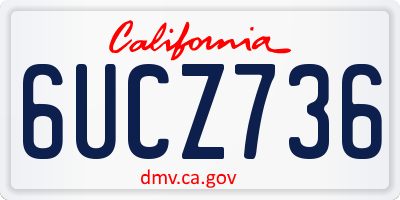 CA license plate 6UCZ736