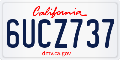CA license plate 6UCZ737