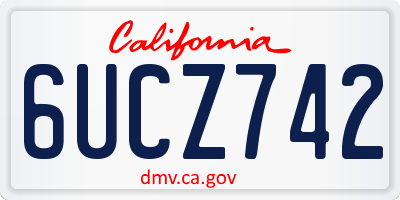 CA license plate 6UCZ742