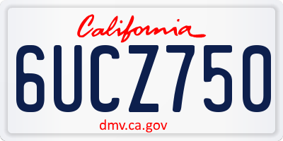 CA license plate 6UCZ750