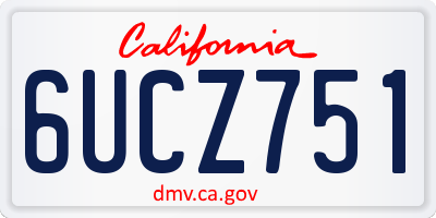 CA license plate 6UCZ751