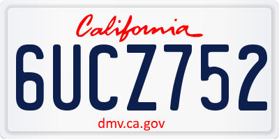 CA license plate 6UCZ752