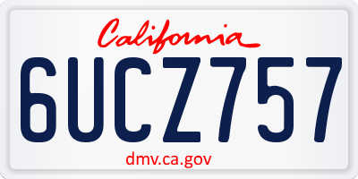 CA license plate 6UCZ757