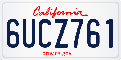CA license plate 6UCZ761