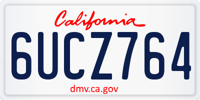 CA license plate 6UCZ764