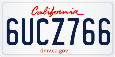 CA license plate 6UCZ766