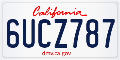 CA license plate 6UCZ787