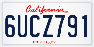 CA license plate 6UCZ791