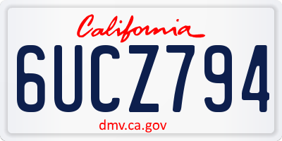 CA license plate 6UCZ794