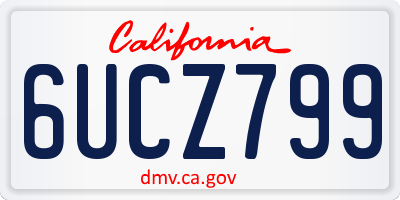 CA license plate 6UCZ799