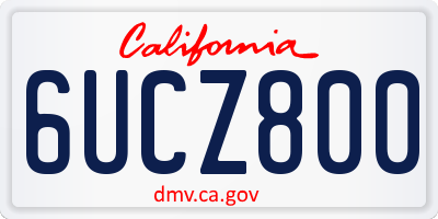 CA license plate 6UCZ800