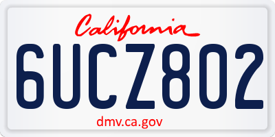 CA license plate 6UCZ802