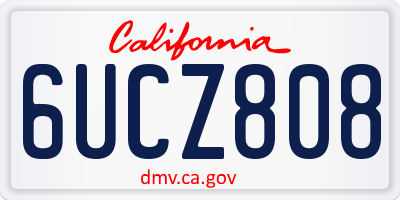 CA license plate 6UCZ808