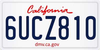 CA license plate 6UCZ810