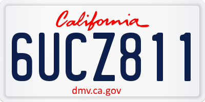 CA license plate 6UCZ811