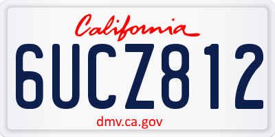 CA license plate 6UCZ812