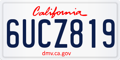 CA license plate 6UCZ819