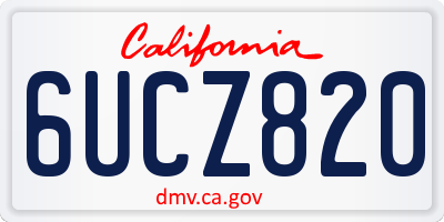 CA license plate 6UCZ820