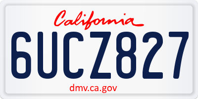 CA license plate 6UCZ827