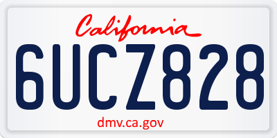 CA license plate 6UCZ828