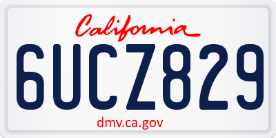 CA license plate 6UCZ829