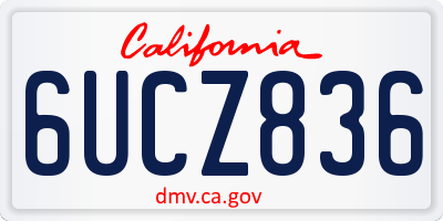 CA license plate 6UCZ836