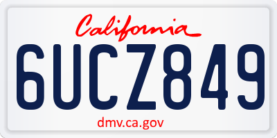 CA license plate 6UCZ849