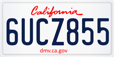 CA license plate 6UCZ855