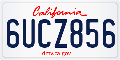 CA license plate 6UCZ856