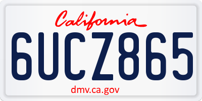CA license plate 6UCZ865