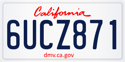 CA license plate 6UCZ871