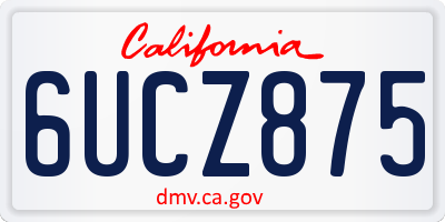CA license plate 6UCZ875