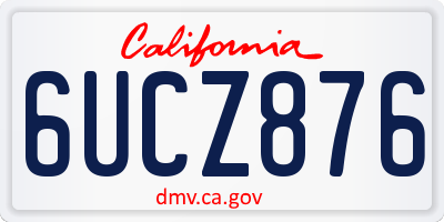 CA license plate 6UCZ876