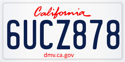 CA license plate 6UCZ878