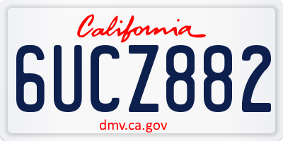 CA license plate 6UCZ882