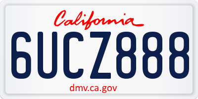 CA license plate 6UCZ888