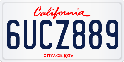 CA license plate 6UCZ889