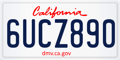 CA license plate 6UCZ890