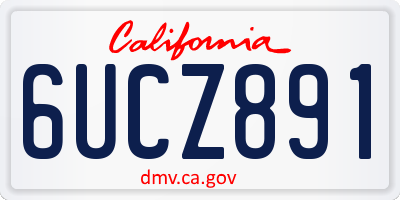 CA license plate 6UCZ891