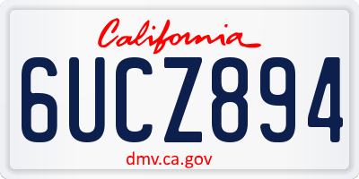 CA license plate 6UCZ894
