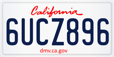 CA license plate 6UCZ896
